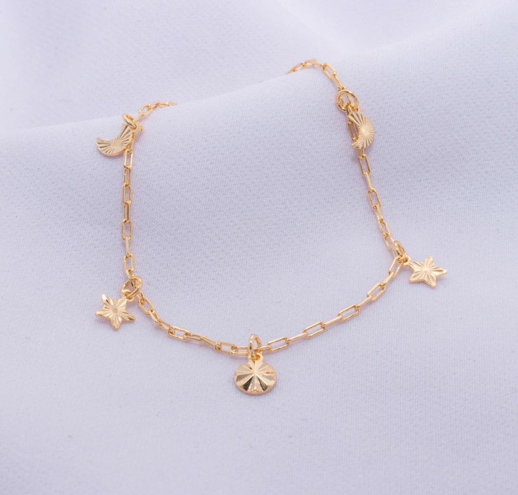 PULSERA TEJIDO GOURMET ESTRELLA - LUNA DIAMANTADA